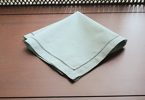 Hemstitch Handkerchief with Slate Gray colored